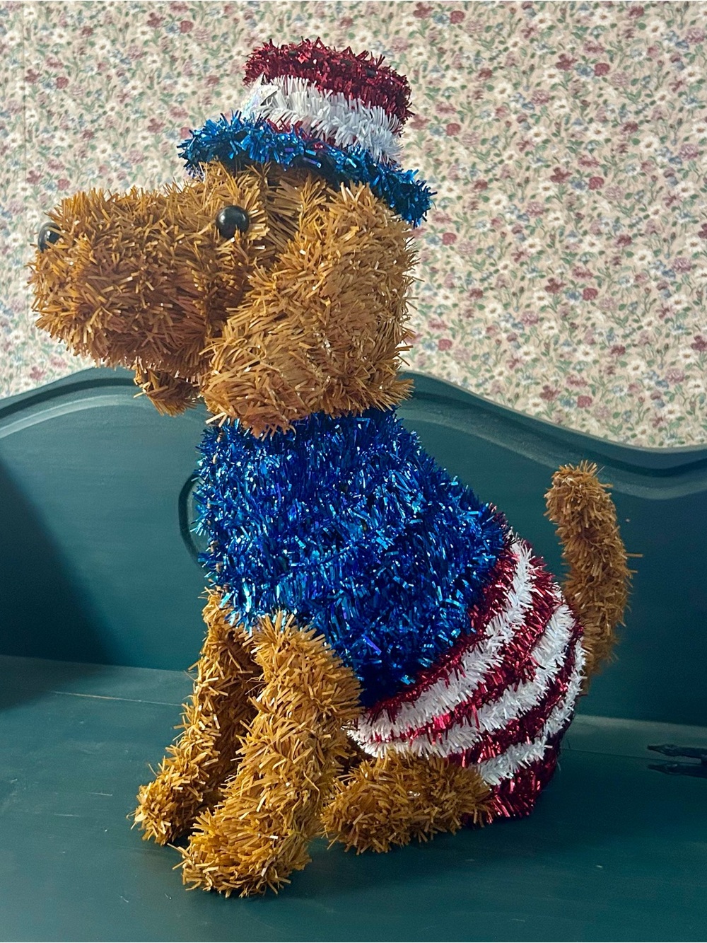 Ashland 12 in. Tinsel Patriotic 4th of July Dog/Pup